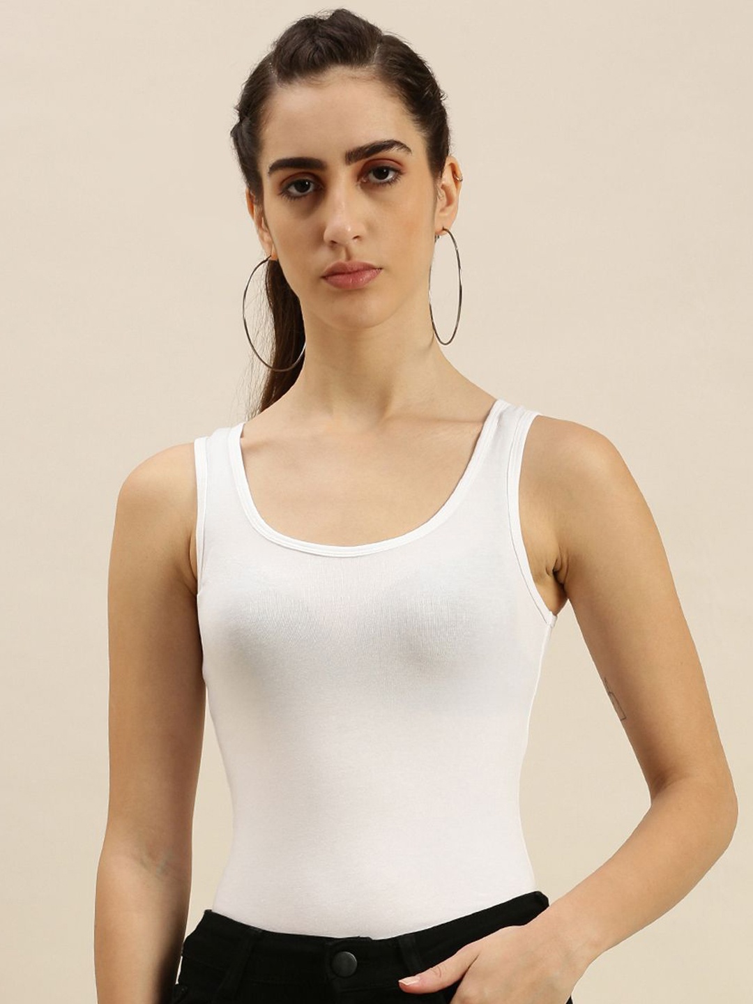 

De Moza Women Cotton Camisoles, White