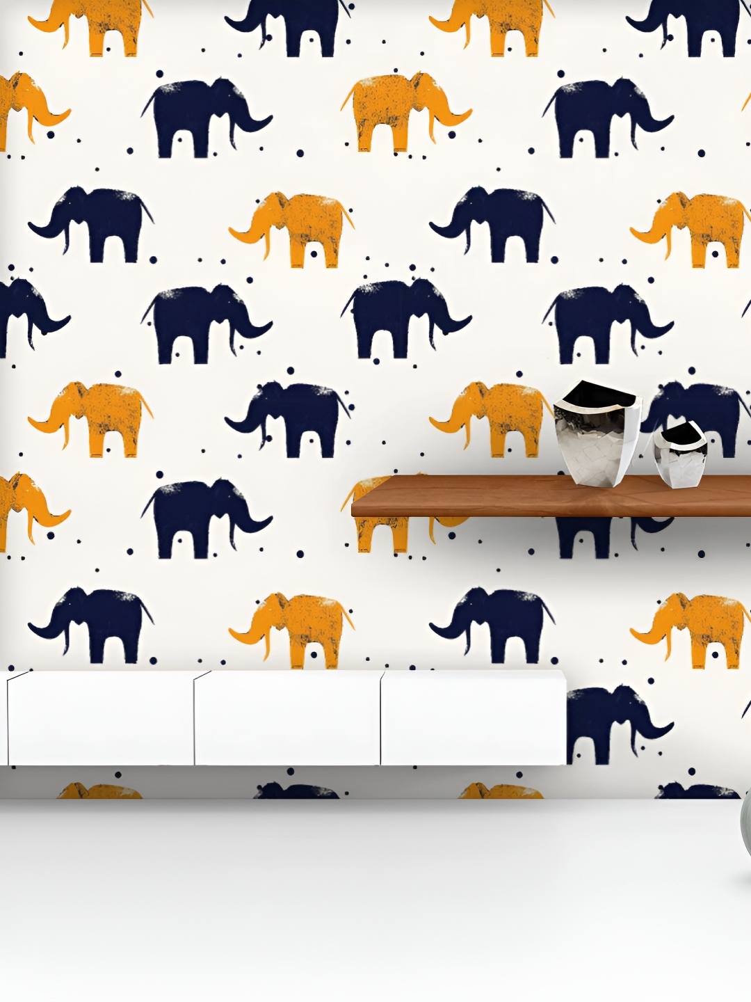 

ArtzFolio Printed UV-Resistant Anti-Bacterial Cartoon Elephant Peel & Stick Wallpaper, Multi