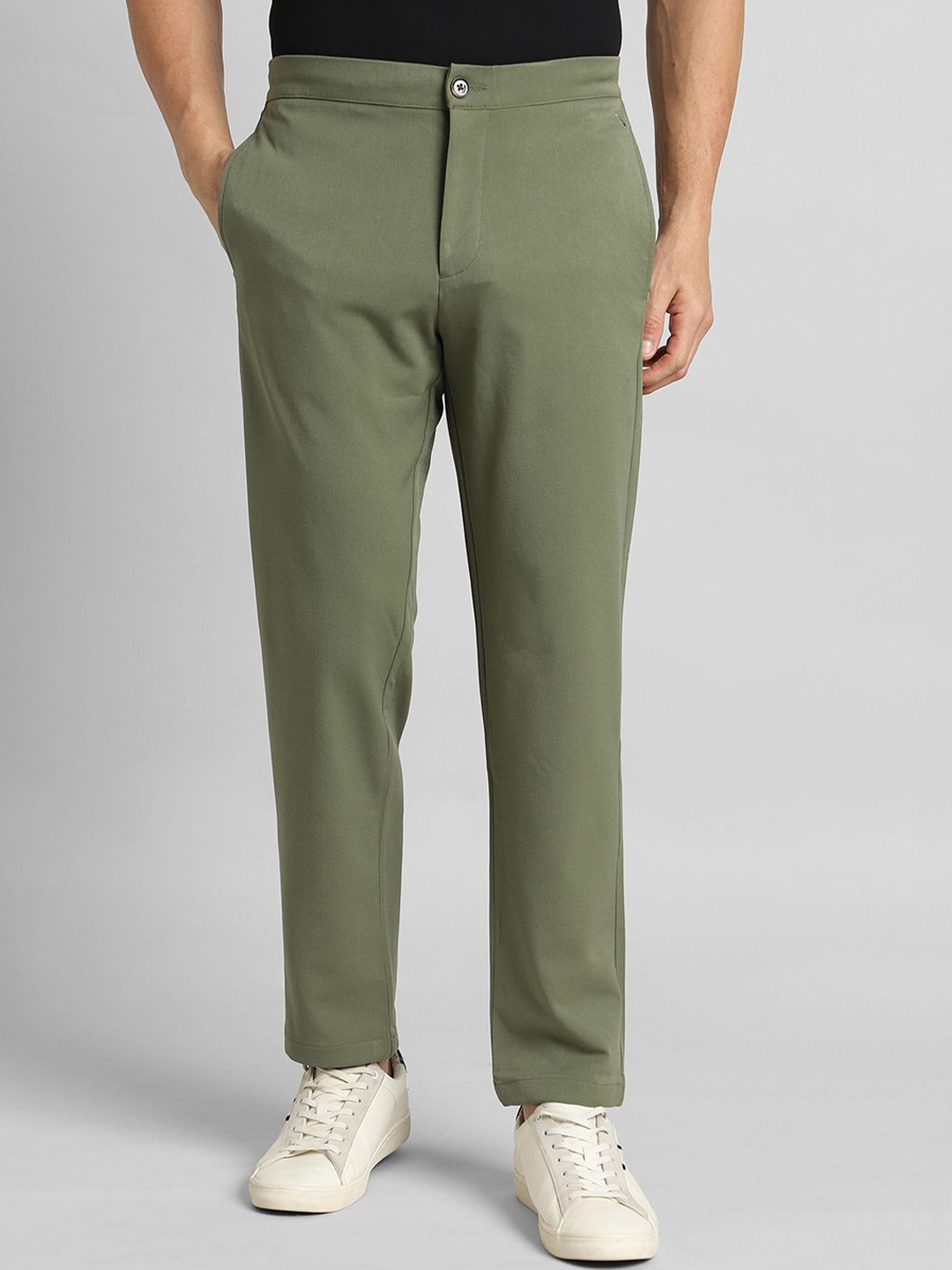 

SIMON CARTER LONDON Men Mid-Rise Regular Fit Trousers, Olive