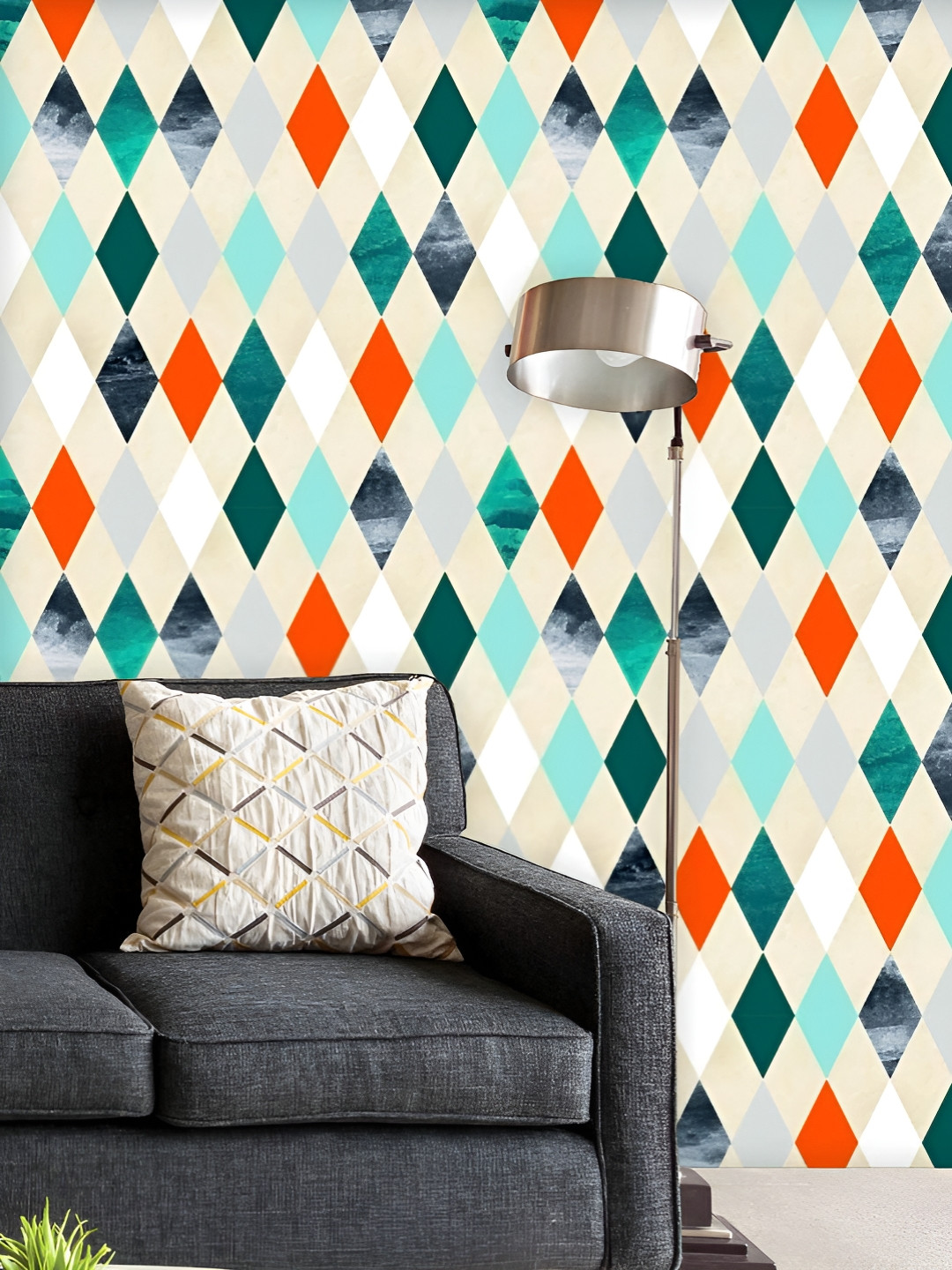 

ArtzFolio Printed UV-Resistant Anti-Bacterial Colorful Squares Peel & Stick Wallpaper, Multi