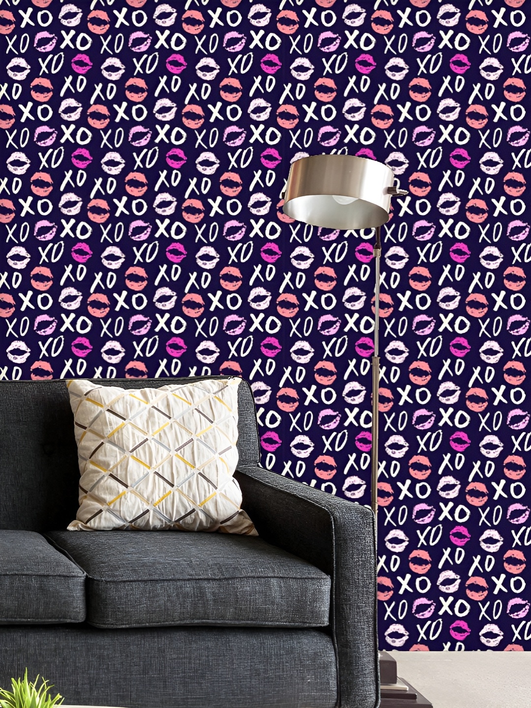 

ArtzFolio Printed UV-Resistant Anti-Bacterial Xoxo Grunge Calligraphy Peel & Stick Wallpaper, Multi