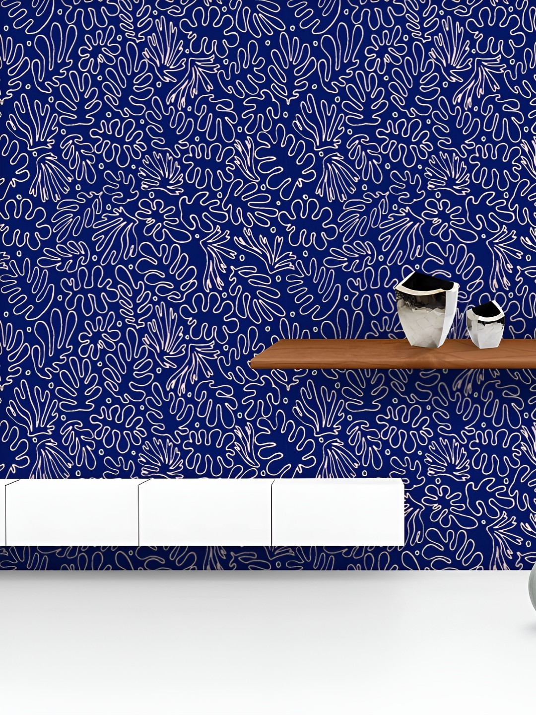 

ArtzFolio Printed UV-Resistant Anti-Bacterial Repeat Abstract Leaves Peel & Stick Wallpaper, Multi