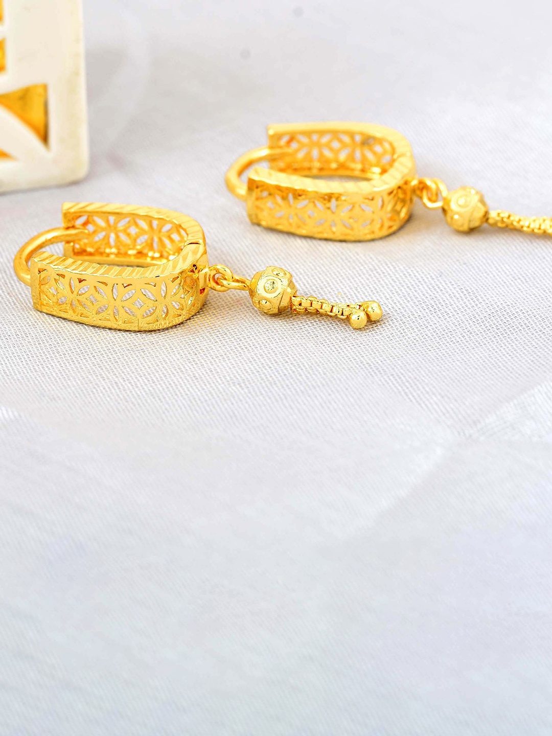 

MEMOIR Gold-Plated Contemporary Tasslled Hoop Earrings