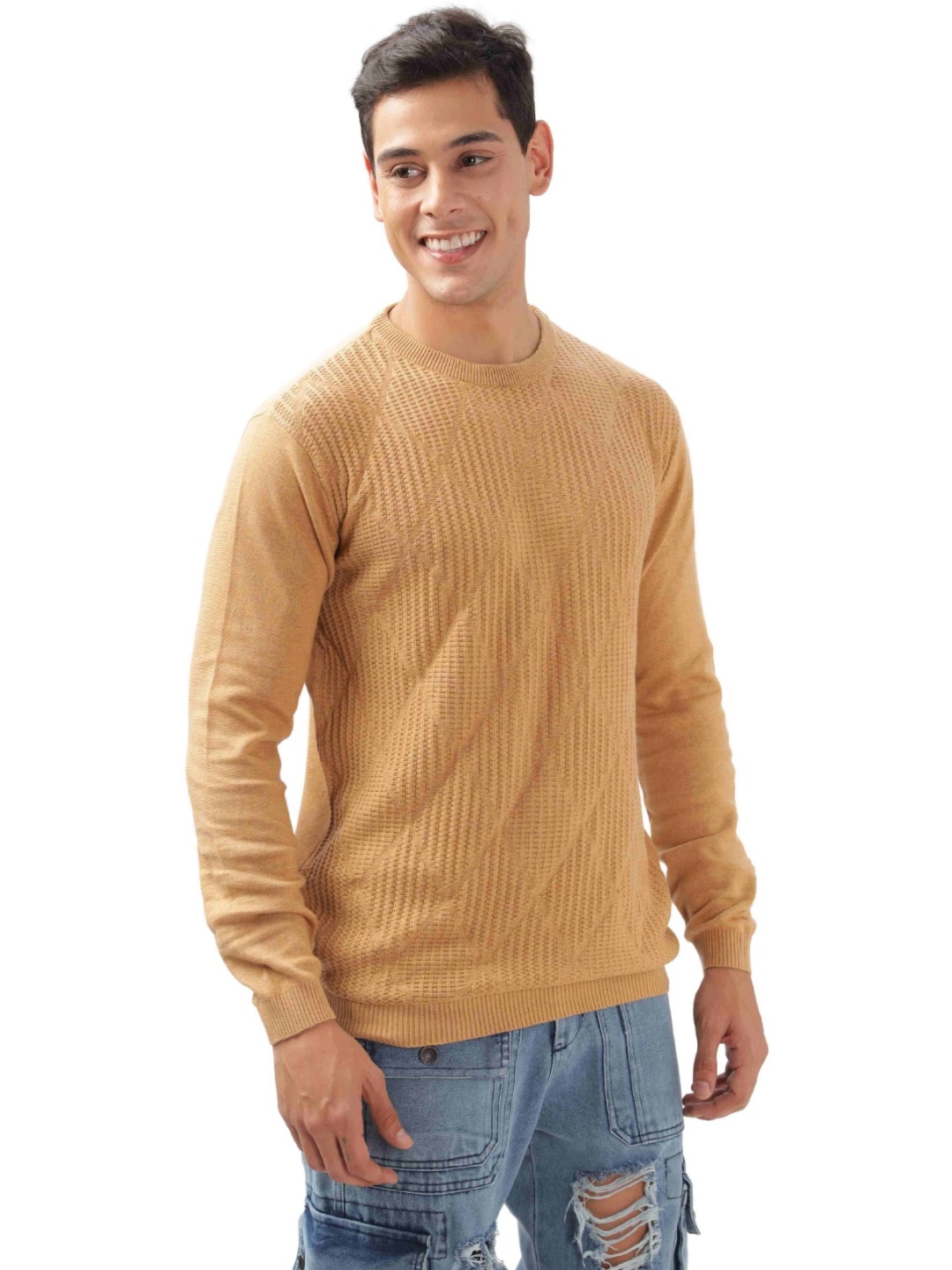 

ilyzly Men T-shirt, Beige