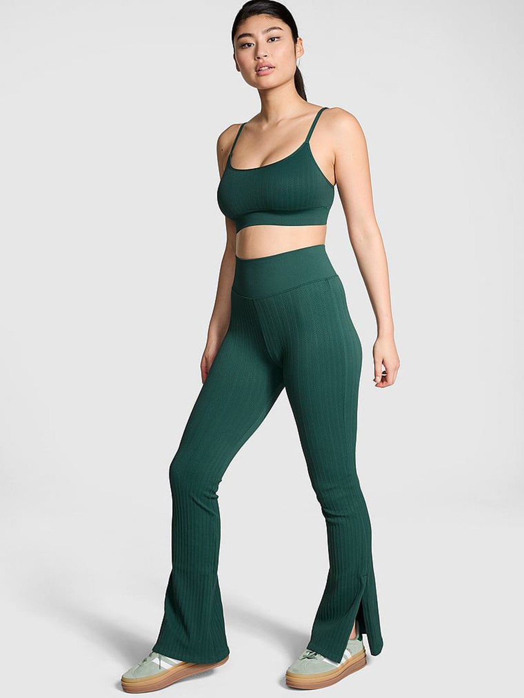 

Victoria's Secret PINK High-Rise Flare Tights, Green