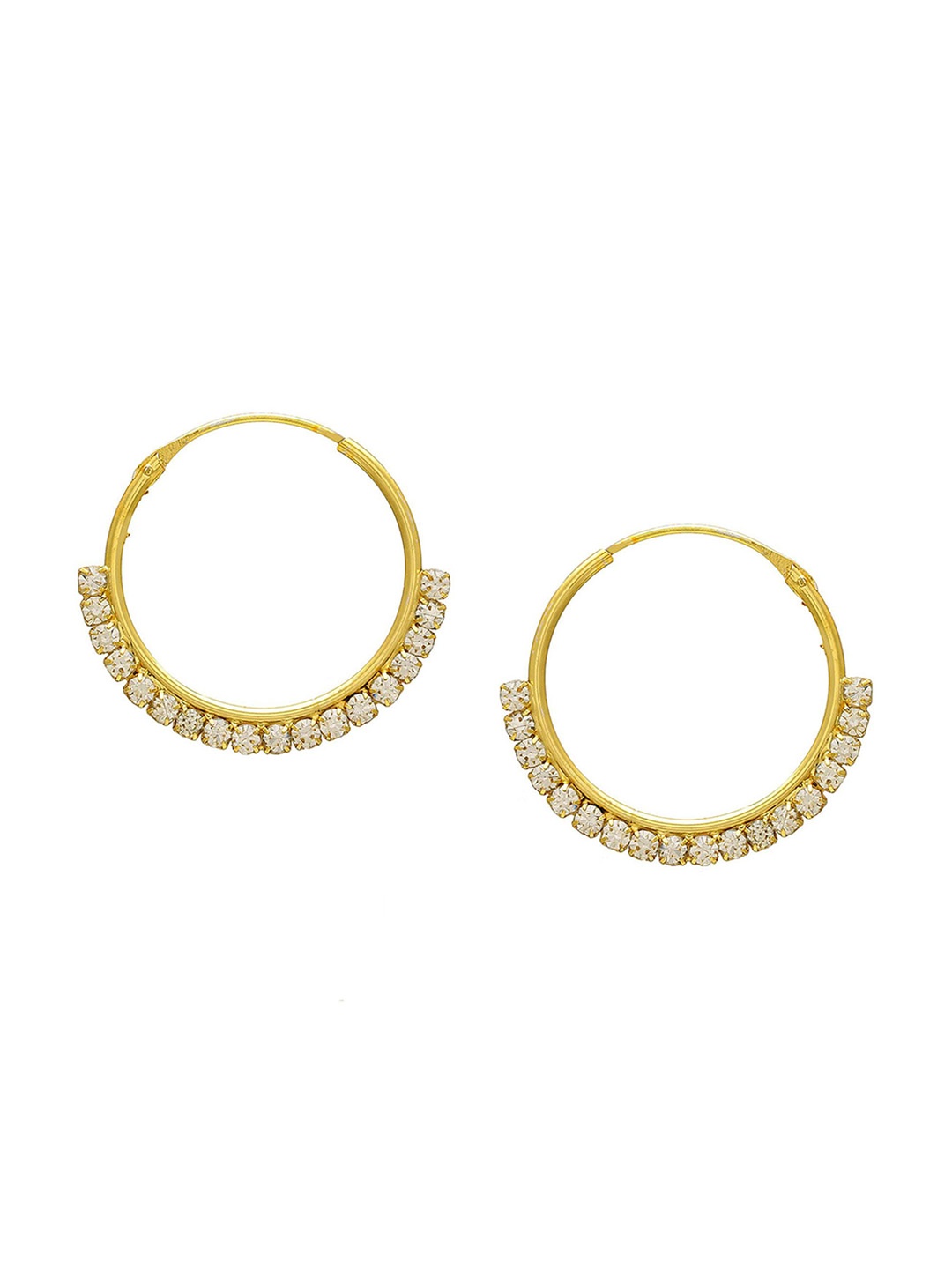 

MEMOIR Gold-Plated Contemporary Cubic Zirconia studded Hoop Earrings