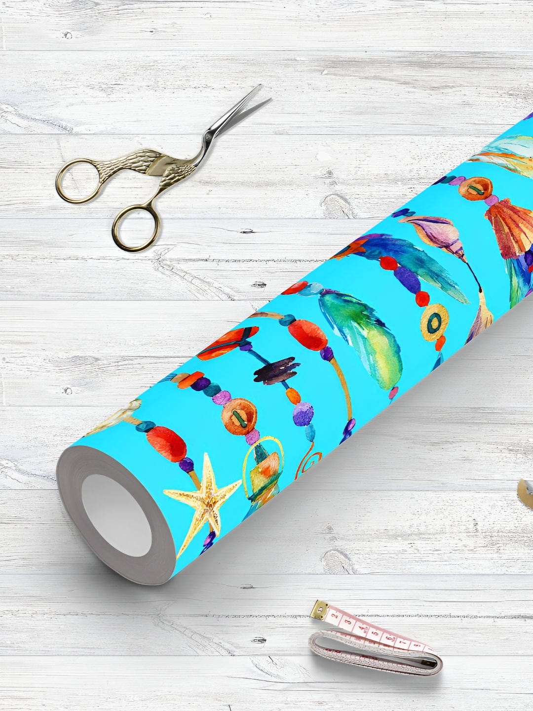 

ArtzFolio Turquoise Blue & Green Printed UV Resistant Wallpaper