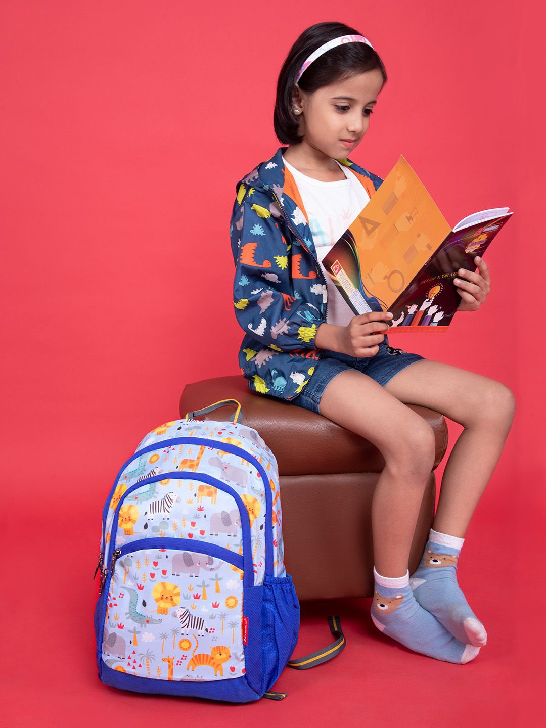 

COSMUS Kids Printed Backpack, Blue