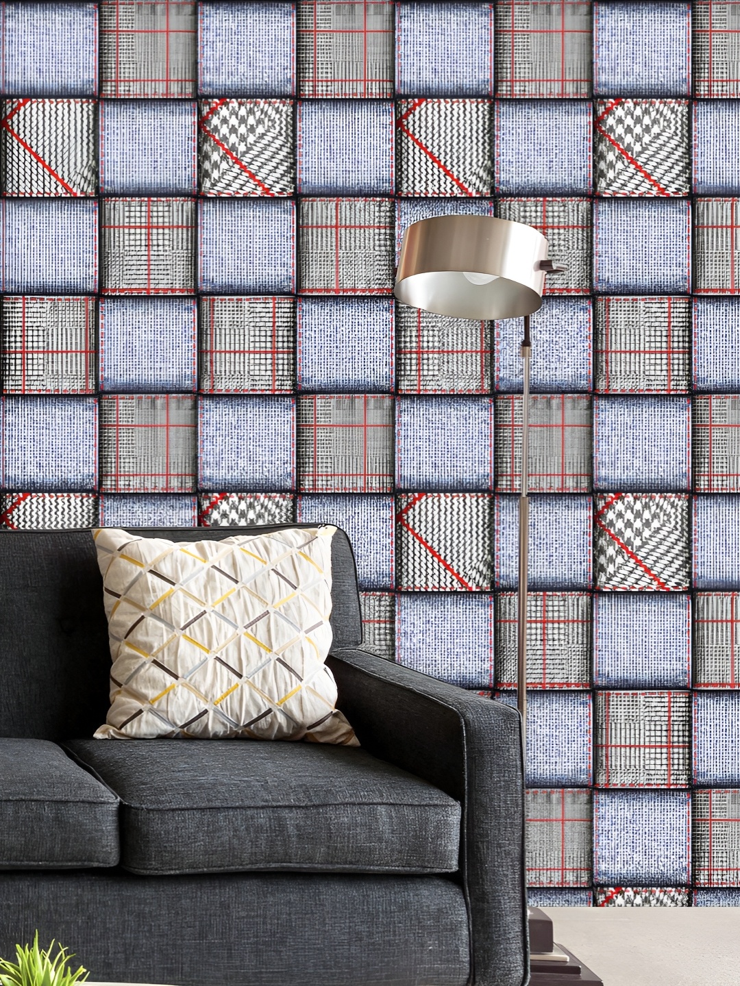 

ArtzFolio Printed UV-Resistant Anti-Bacterial Classic Glen Plaid Peel & Stick Wallpaper, Multi