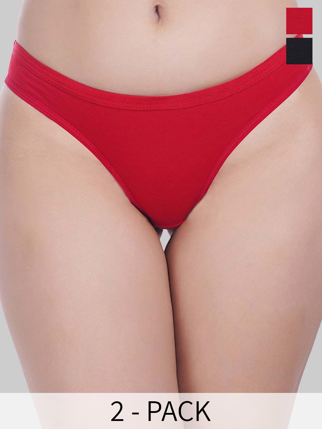 

YOU FOREVER Women Pack Of 2 Low-Rise Thong Briefs, Black