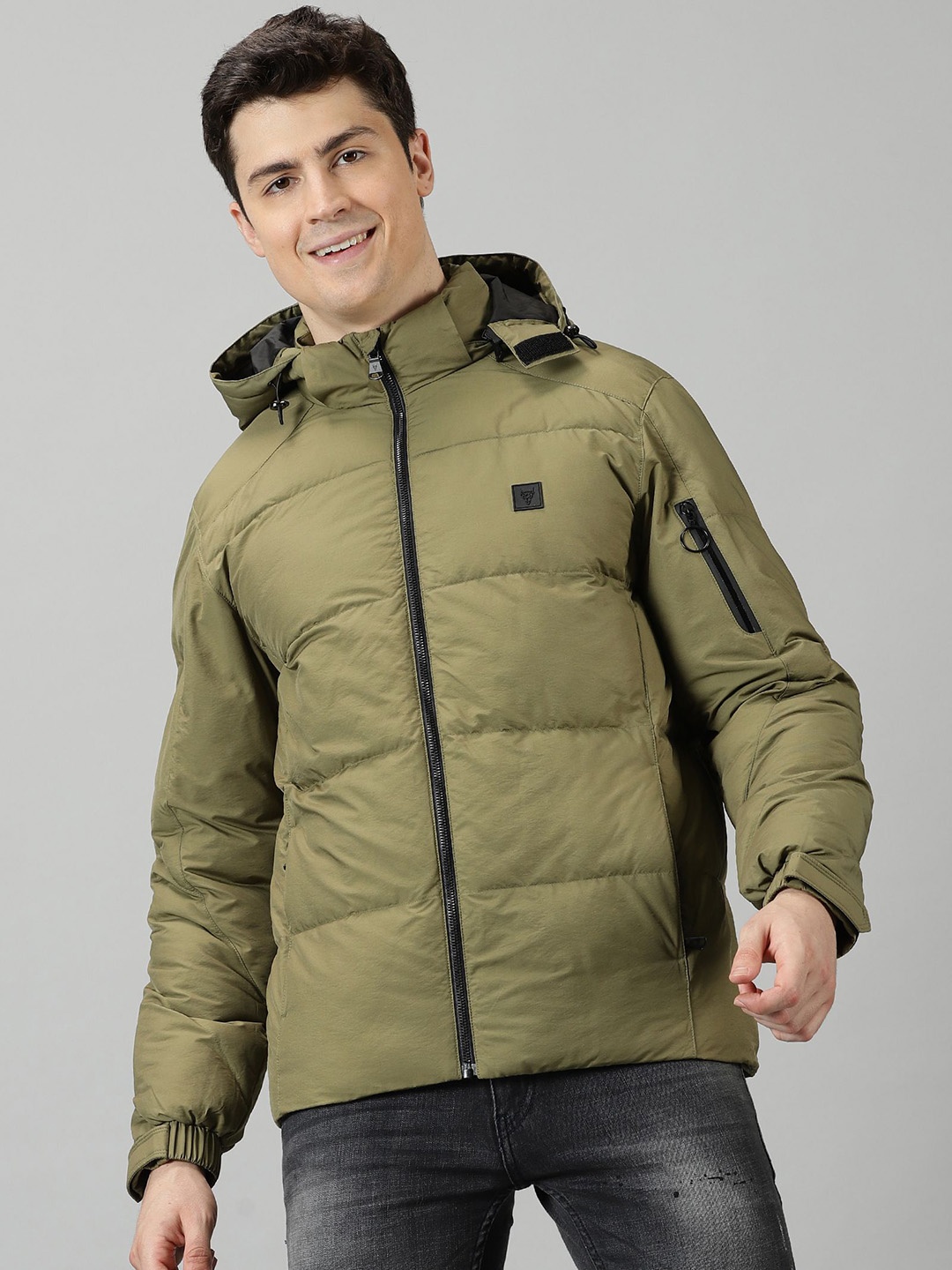

BLACK BUCK Puffer Jacket with Detachable Hood, Yellow
