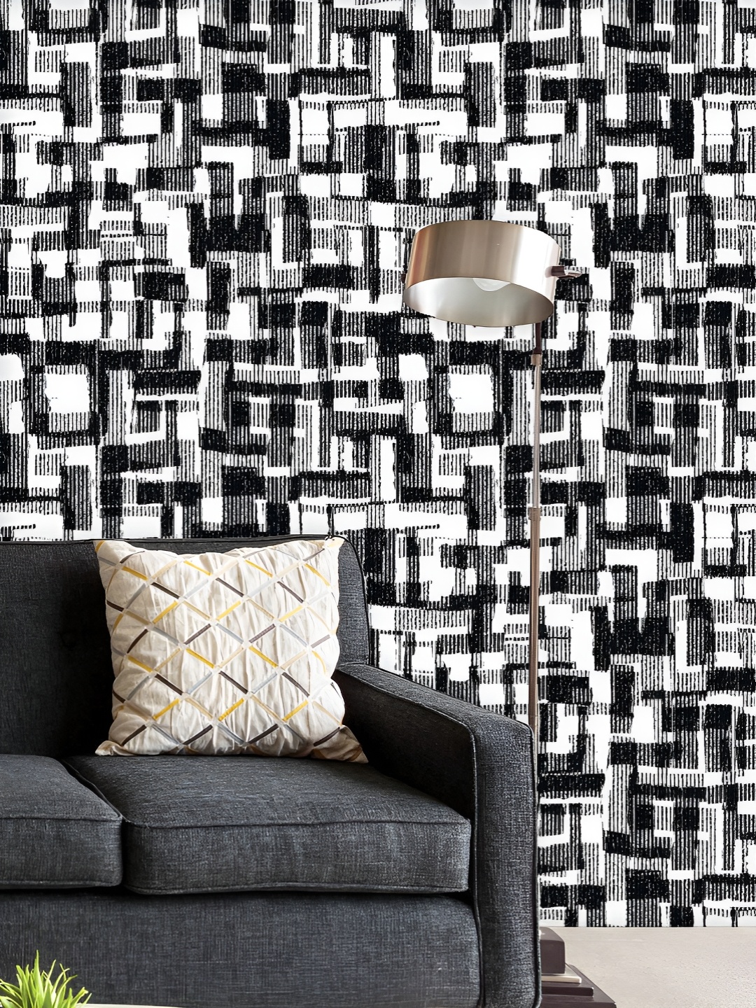 

ArtzFolio Printed UV-Resistant Anti-Bacterial Monochromatic Graphics Peel & Stick Wallpaper, Multi