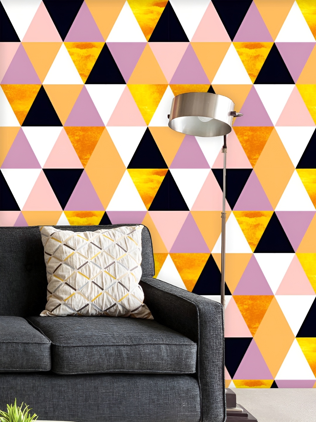 

ArtzFolio Printed UV-Resistant Anti-Bacterial Geometric Pattern Peel & Stick Wallpaper, Multi