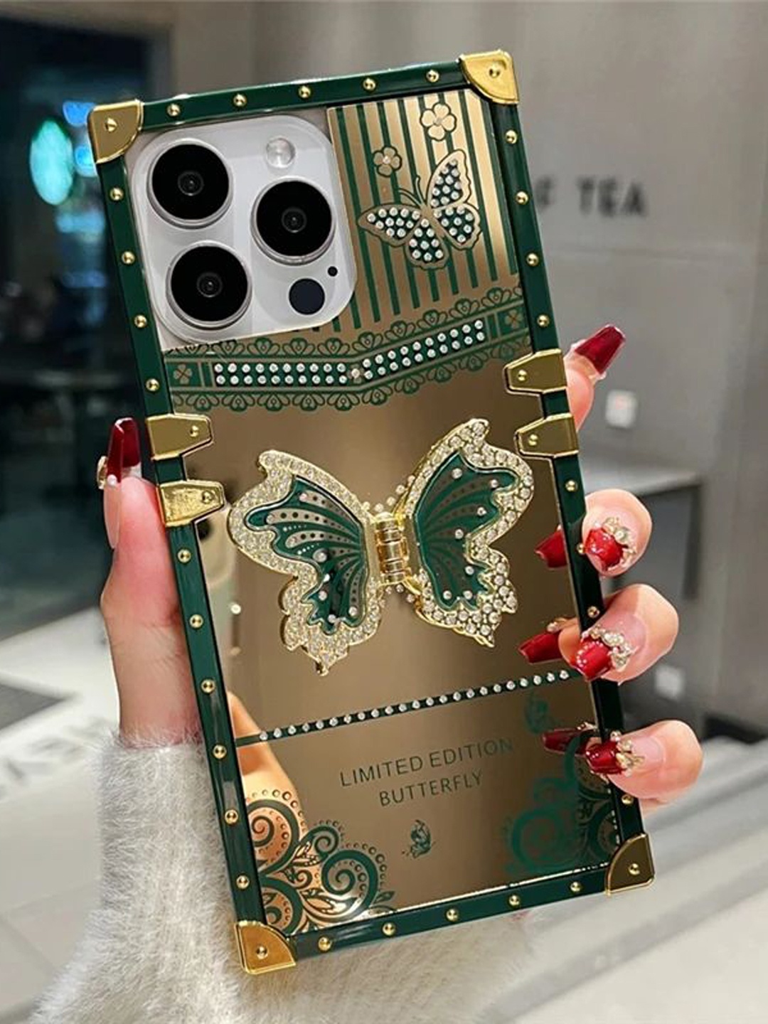 

Luxury Kase Solid Printed iPhone 13 Pro Max Back Case Mobile Accessories, Green