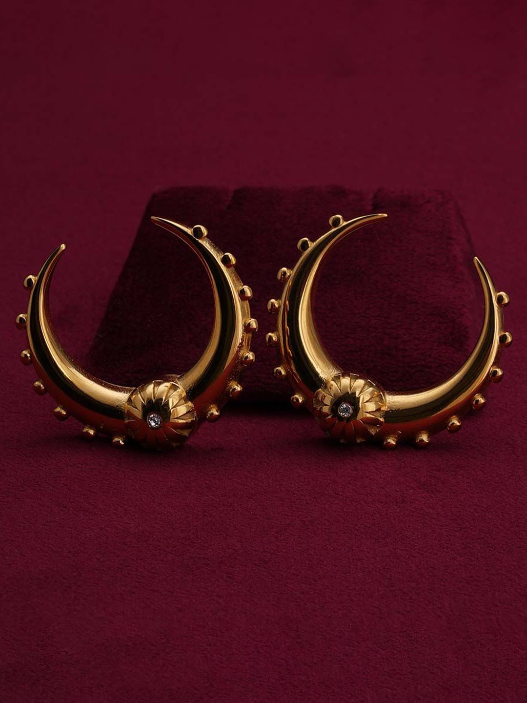 

PALMONAS Gold-Plated Stainless Steel Anti-Tarnish Crescent Shaped Studs