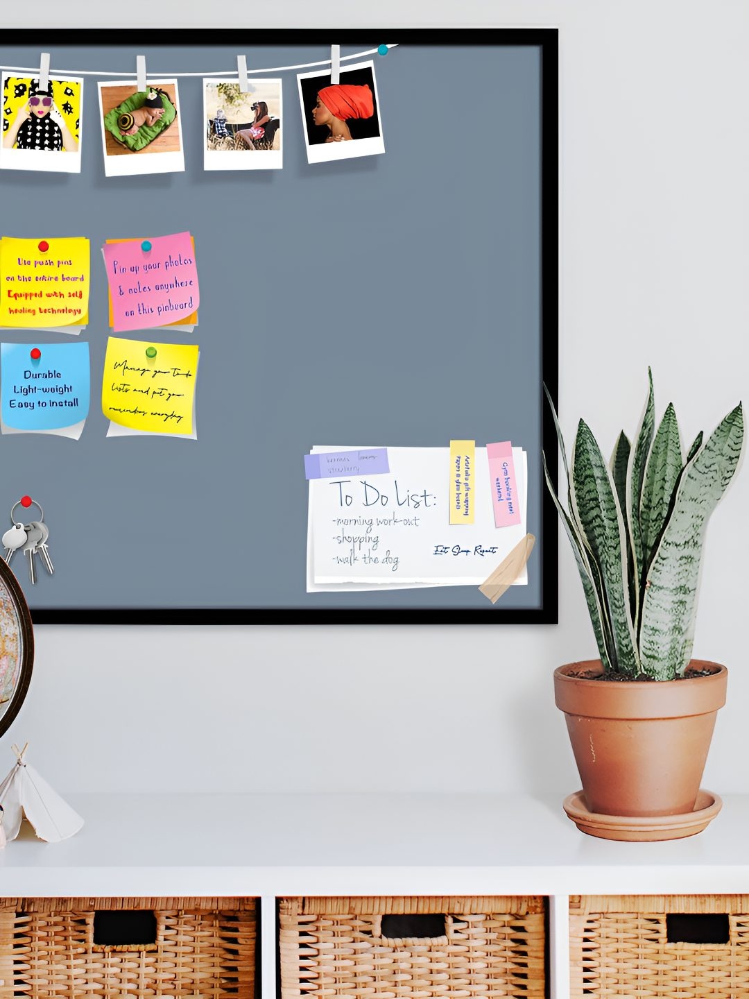 

ArtzFolio Wooden Notice Pin Board, Grey