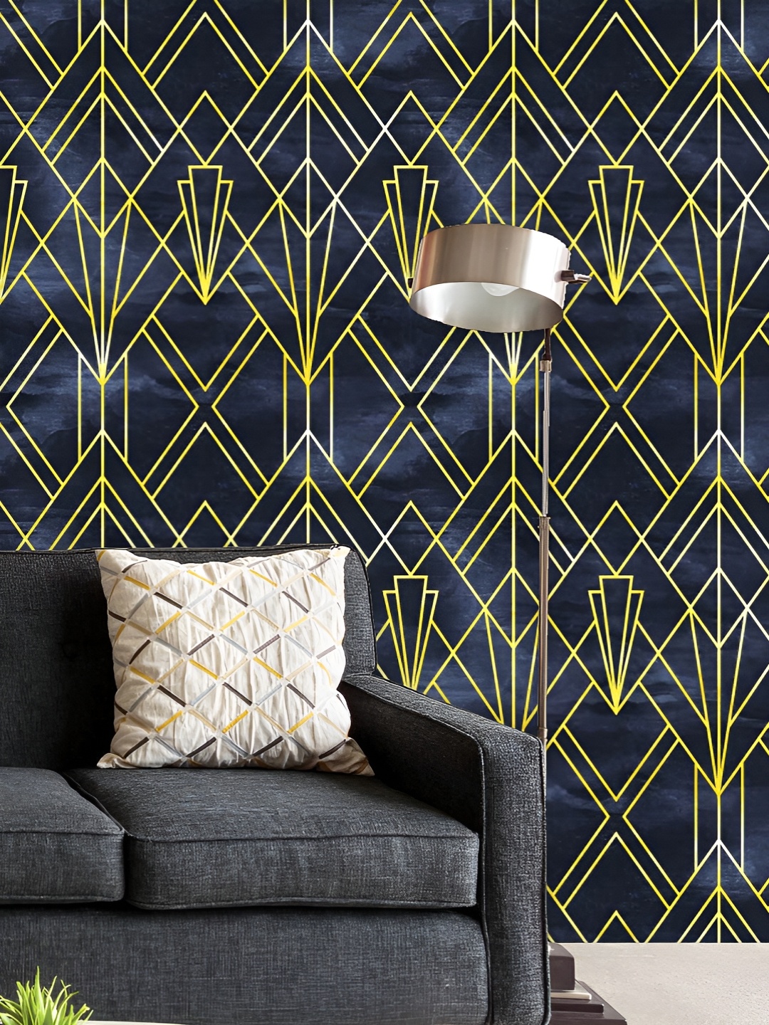 

ArtzFolio Printed UV-Resistant Anti-Bacterial Geometric Pattern Peel & Stick Wallpaper, Multi