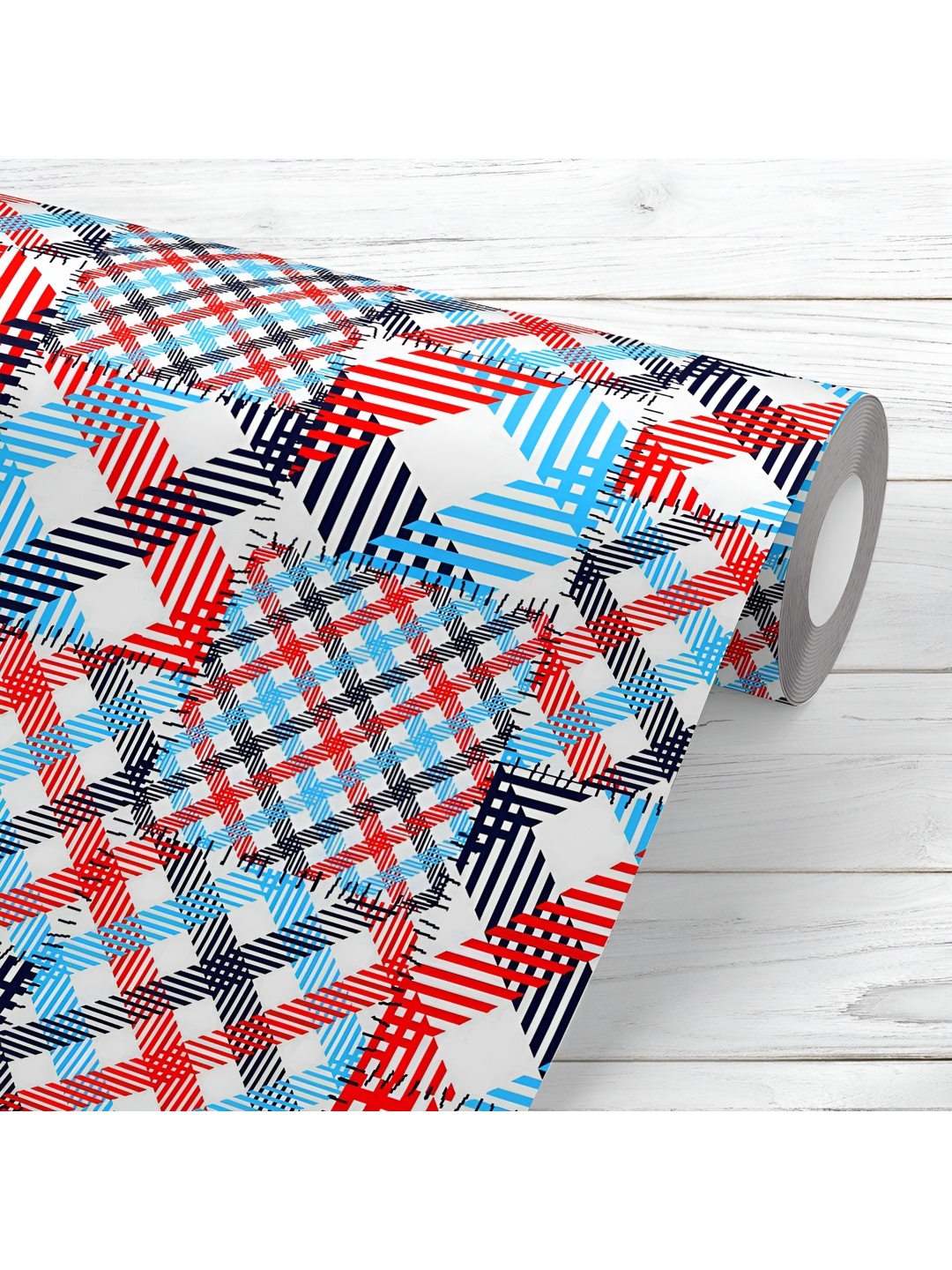 

ArtzFolio Printed UV-Resistant Anti-Bacterial Classic Plaid Patchwork Peel & Stick Wallpaper, Multi