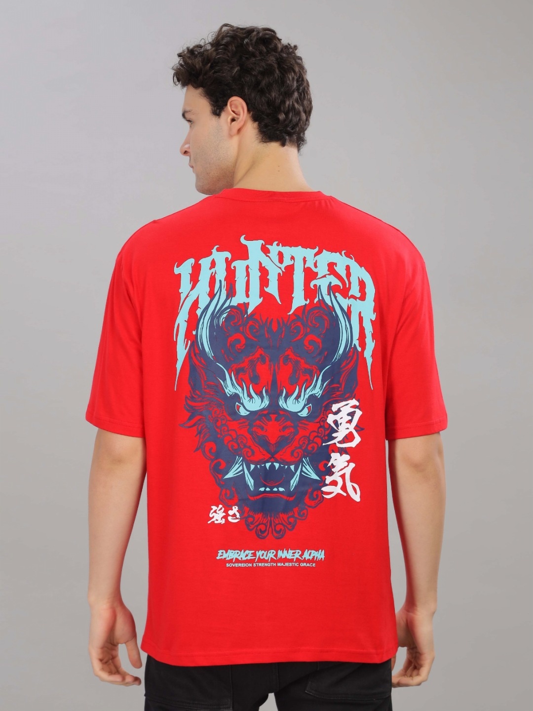 

TOMHIDDLE Men Printed Raw Edge T-shirt, Red