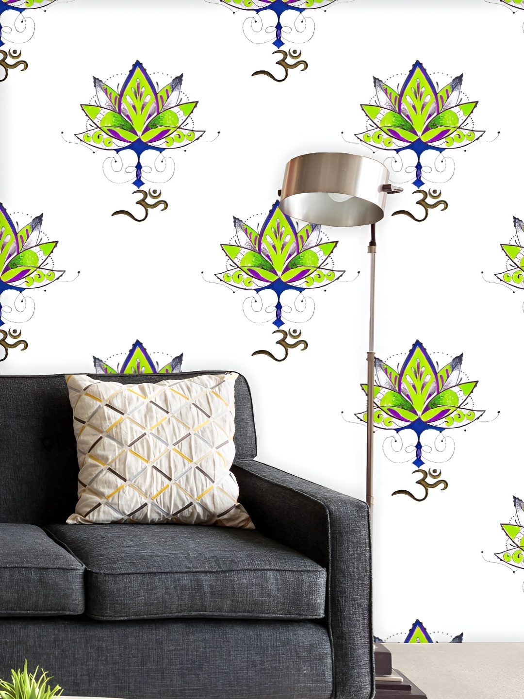 

ArtzFolio Printed UV-Resistant Anti-Bacterial Green Lotus Peel & Stick Wallpaper, Multi