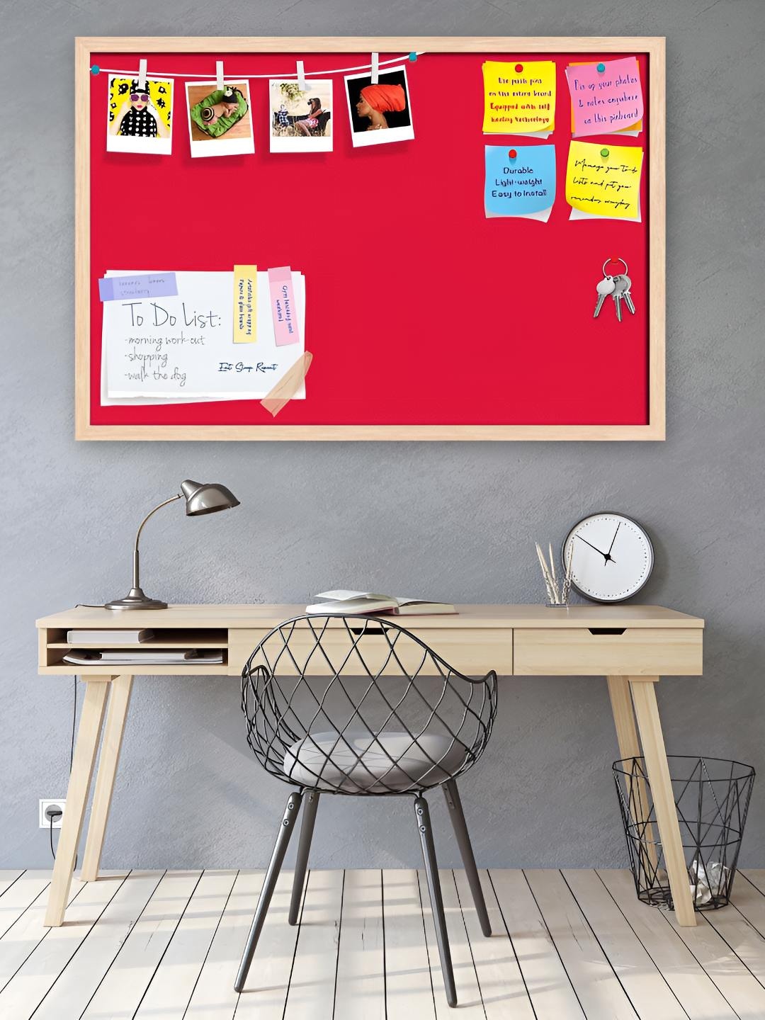 

ArtzFolio Wooden Notice Pin Board, Red