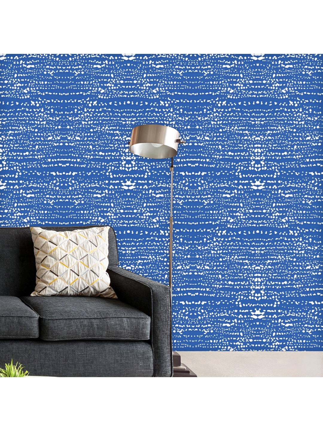 

ArtzFolio Printed UV-Resistant Anti-Bacterial Japanese Shibori Ikat Peel & Stick Wallpaper, Multi