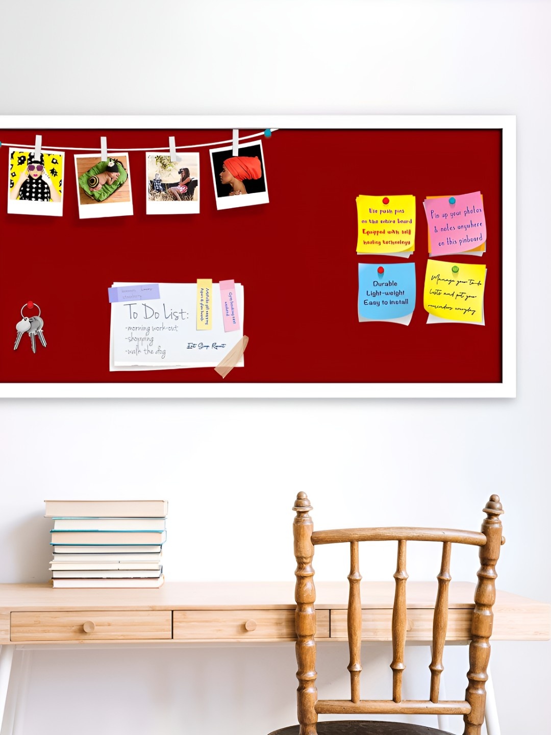 

ArtzFolio Wooden Notice Pin Board, Red