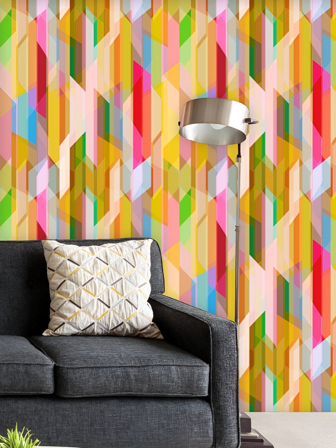 

ArtzFolio Printed UV-Resistant Anti-Bacterial Abstract Color Pattern Peel & Stick Wallpaper, Multi