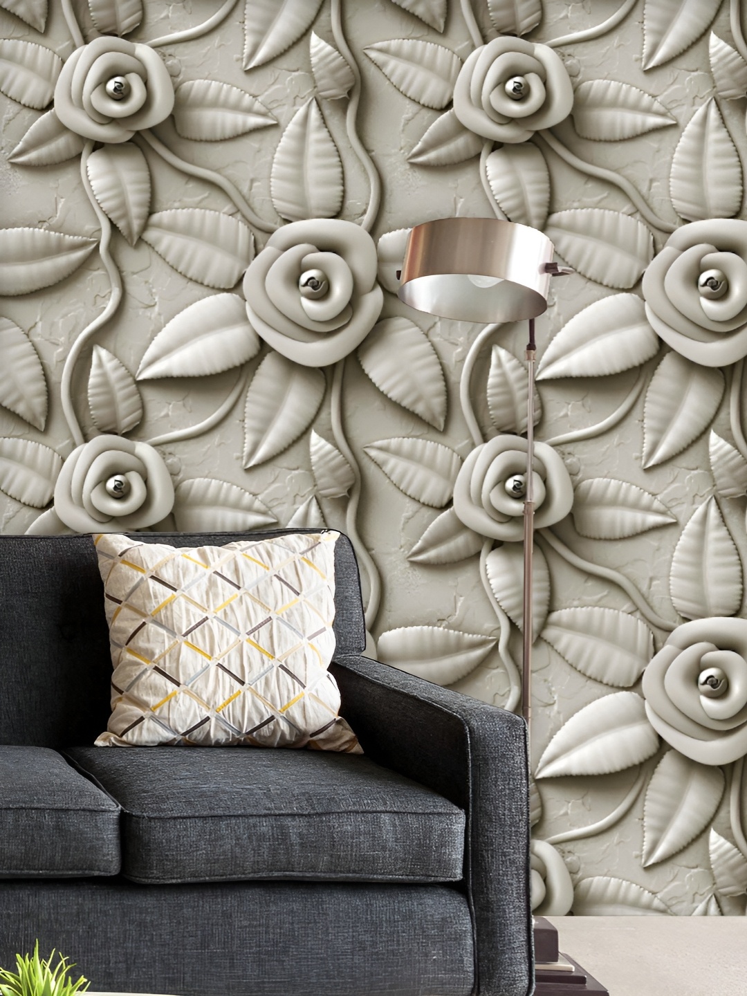 

ArtzFolio Printed UV-Resistant Anti-Bacterial D Flowers Pattern Peel & Stick Wallpaper, Multi