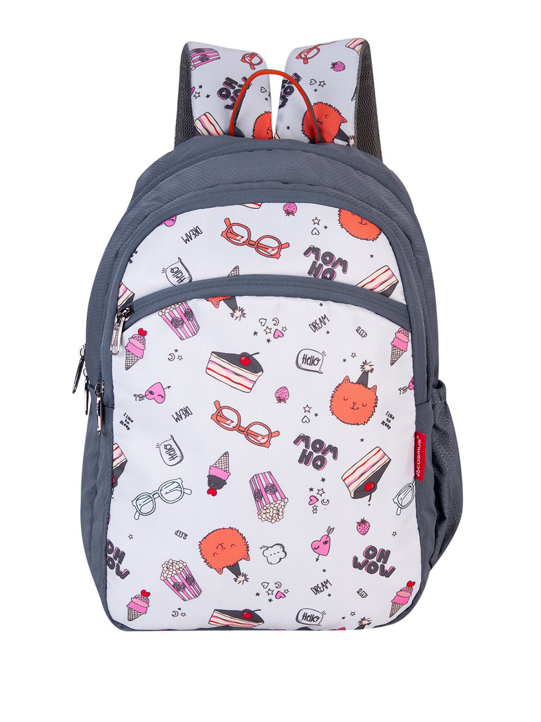 

COSMUS Kids Graphic Printed Ergonomic Backpack, Grey