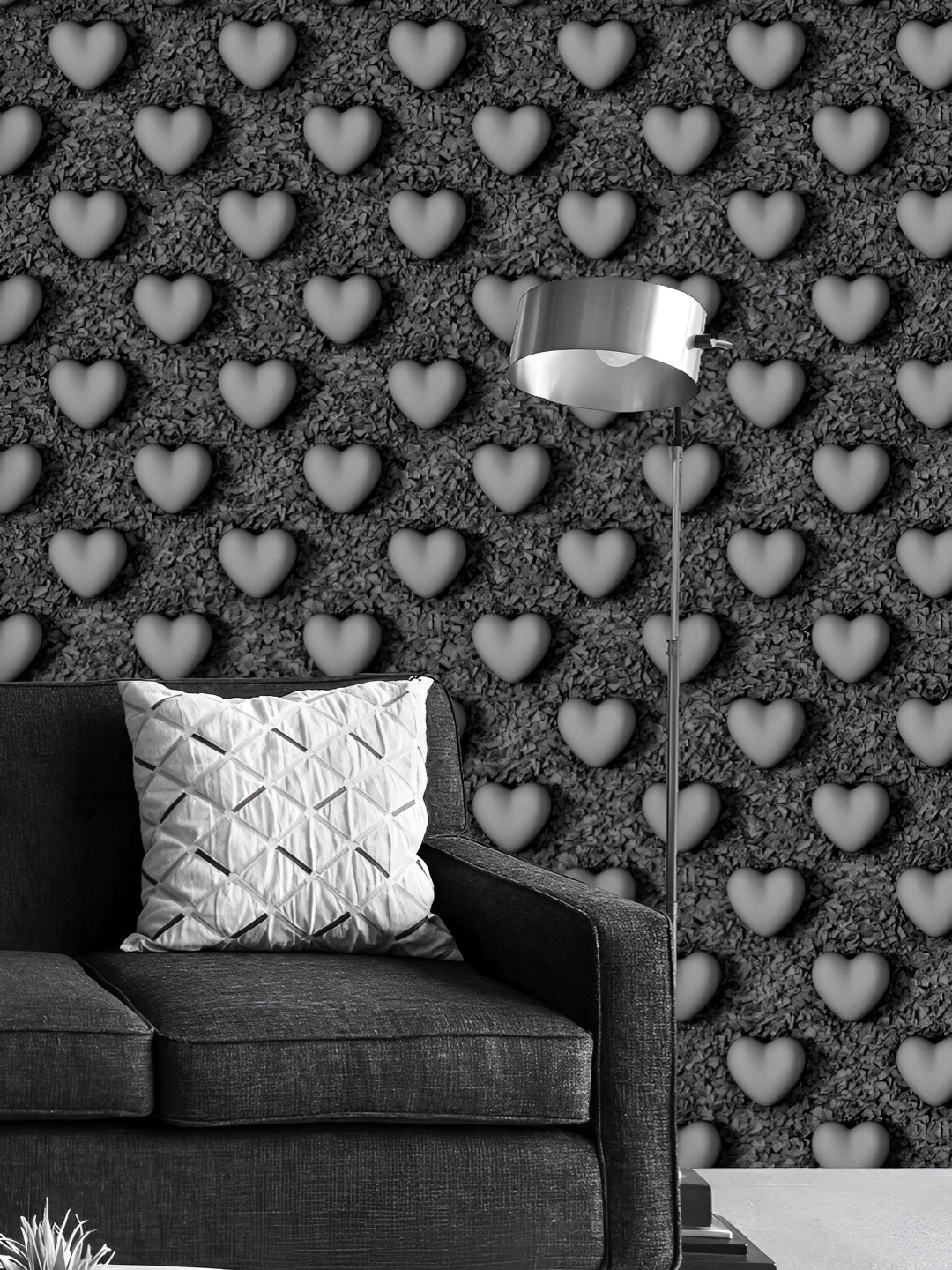 

ArtzFolio Printed UV-Resistant Anti-Bacterial D Hearts & Cubes Peel & Stick Wallpaper, Multi