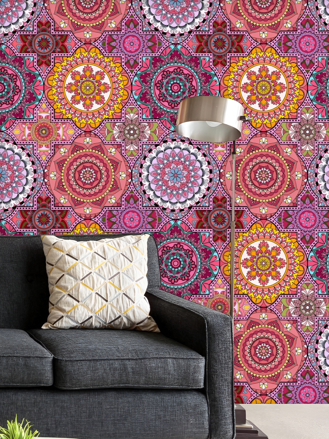 

ArtzFolio Printed UV-Resistant Anti-Bacterial Vintage Arabic Indian Motifs0 Peel & Stick Wallpaper, Multi