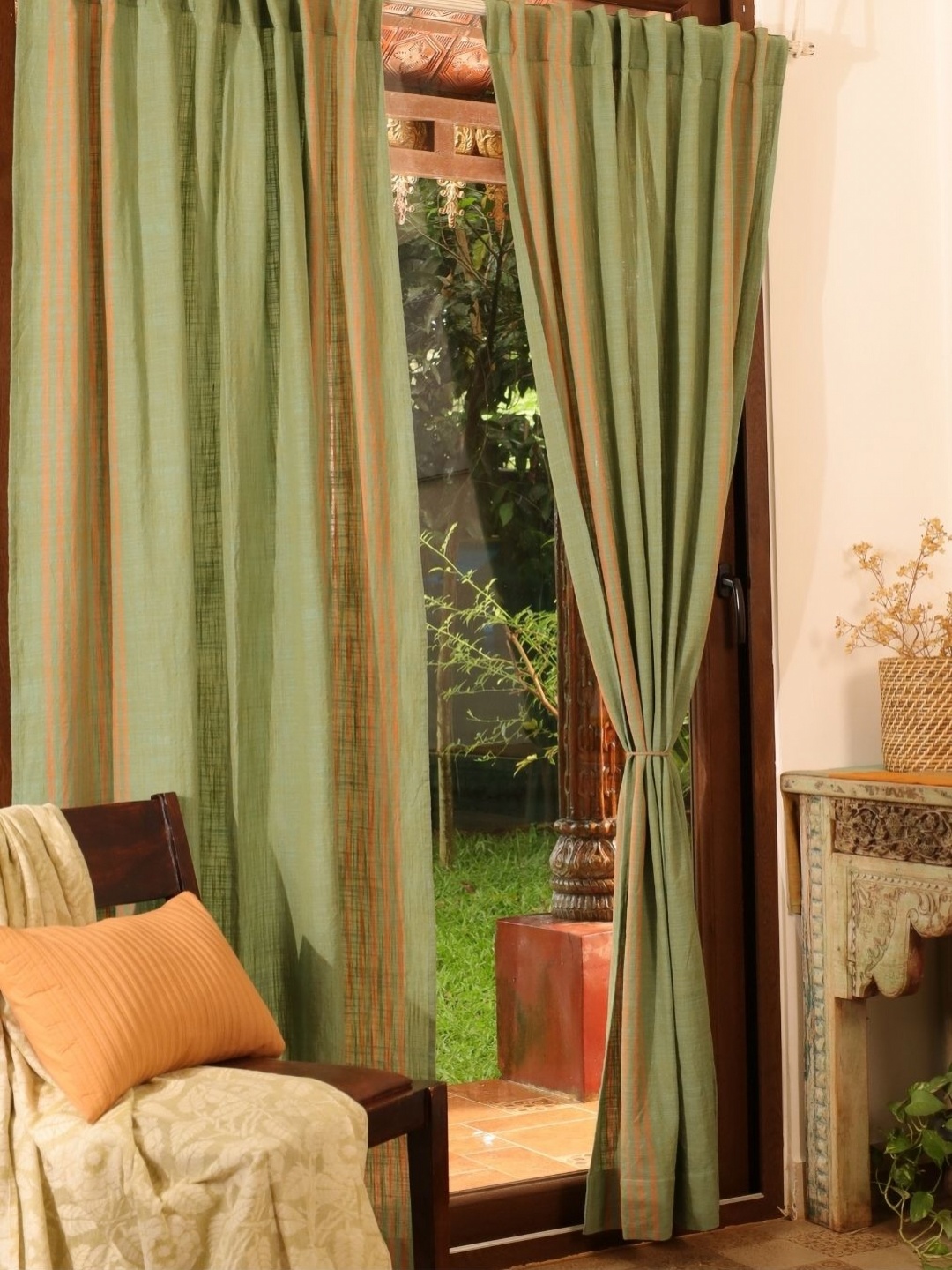 

Peepul Tree Green 2 Pieces Sheer Door Curtain