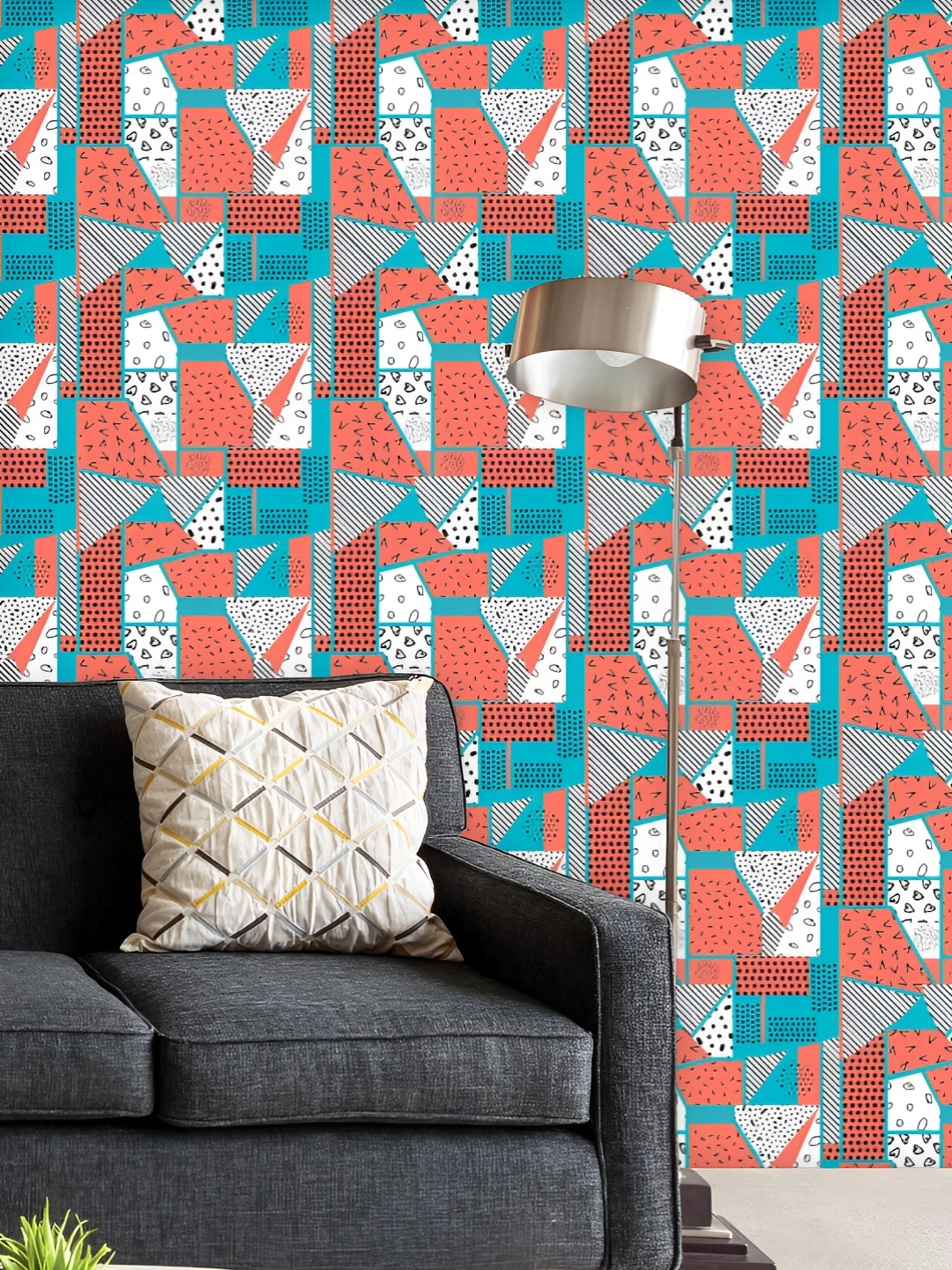 

ArtzFolio Printed UV-Resistant Anti-Bacterial Abstract Patchwork Art Peel & Stick Wallpaper, Multi