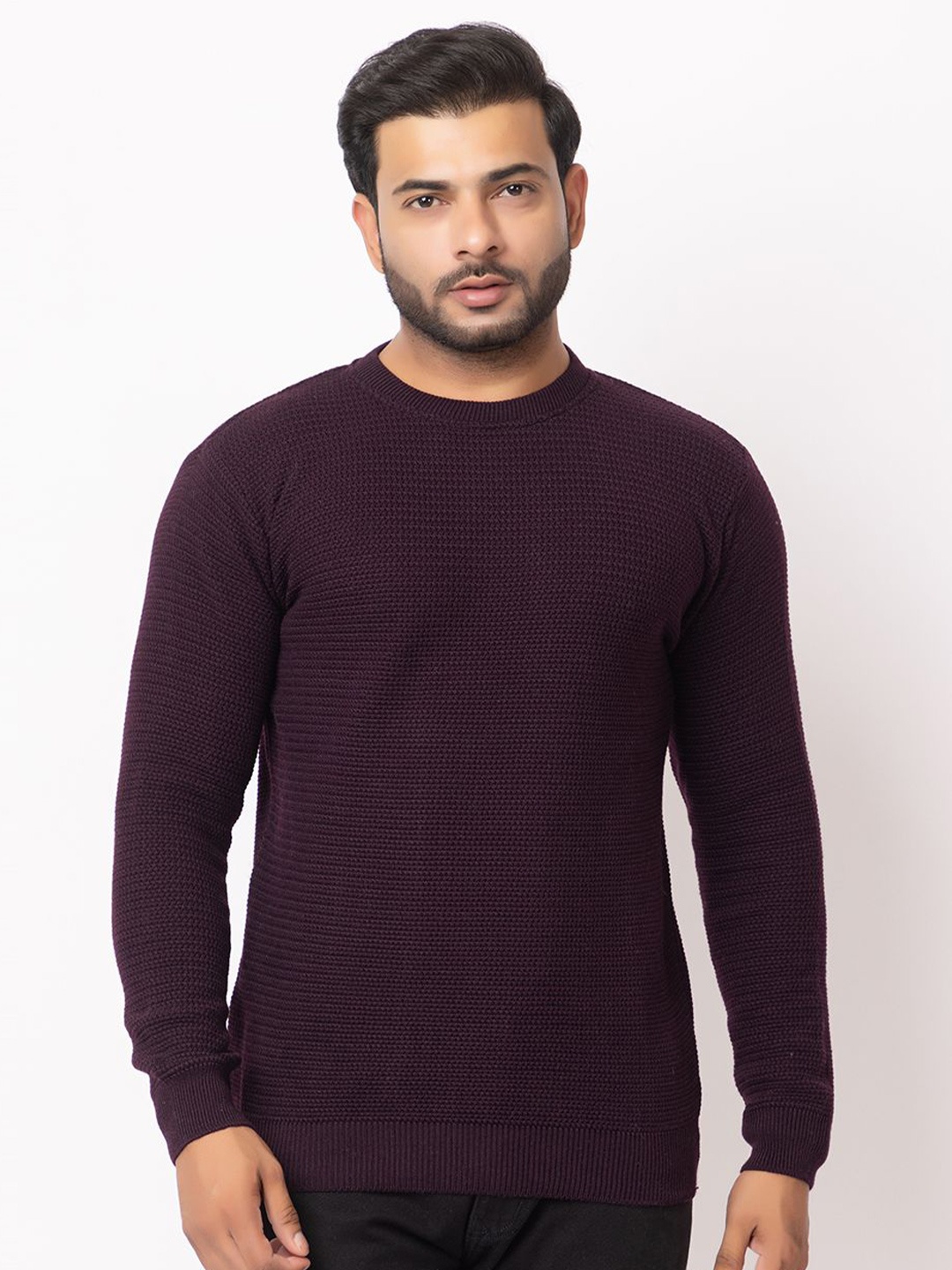 

LO G LO Men Round Neck Pullover, Purple