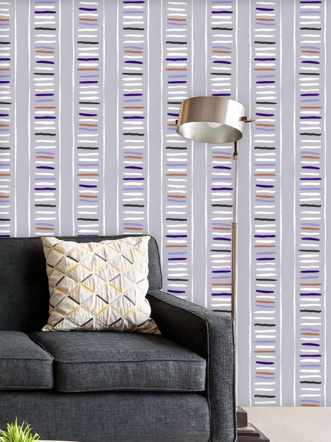 

ArtzFolio Printed UV-Resistant Anti-Bacterial Ladder-Like Tribal Stripes Peel & Stick Wallpaper, Multi