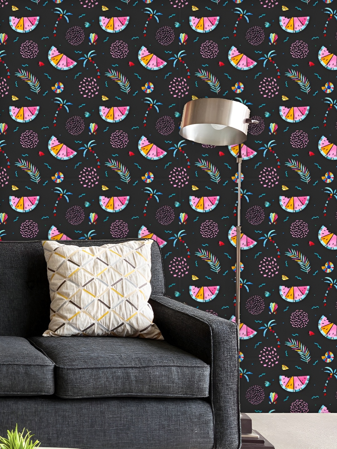 

ArtzFolio Printed UV-Resistant Anti-Bacterial Abstract Memphis Geometric Shapes Peel & Stick Wallpaper, Multi