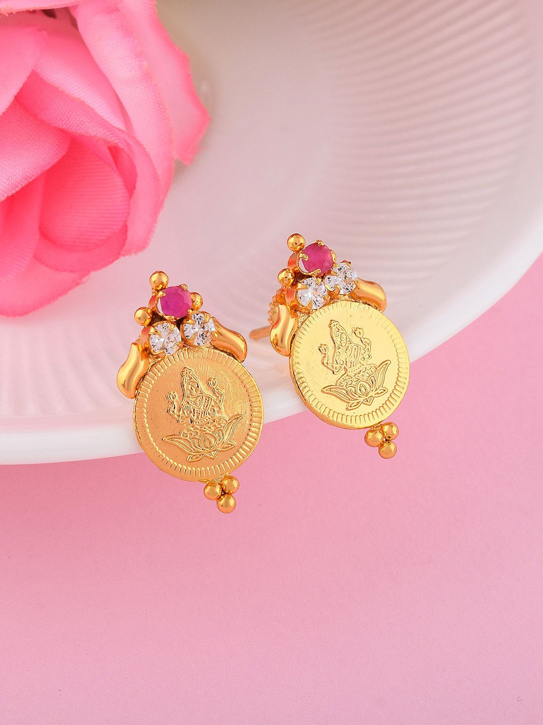 

MEMOIR Gold Plated Stone Studded Contemporary Studs