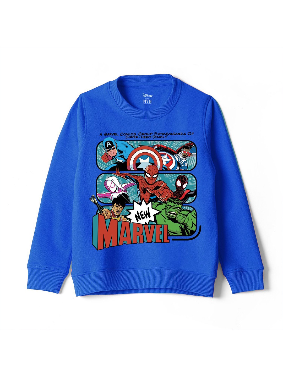 

Wear Your Mind Boys Graphic Printed Round Neck Long Sleeves Sweatshirt, Blue