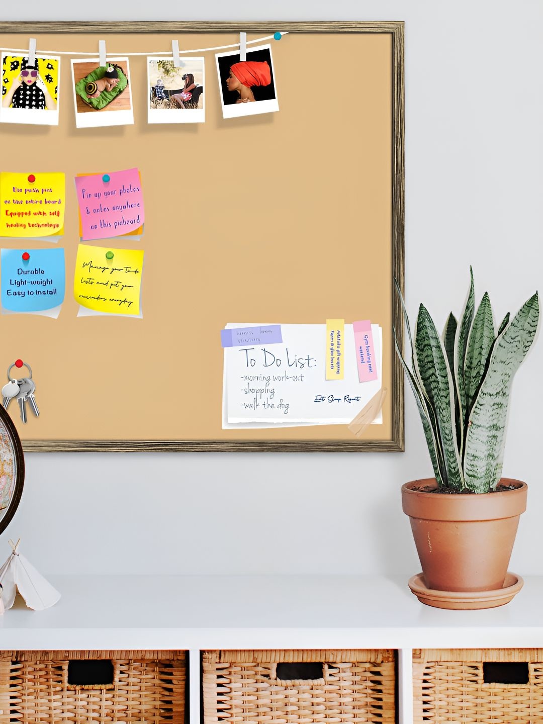 

ArtzFolio Wooden Notice Pin Board, Brown