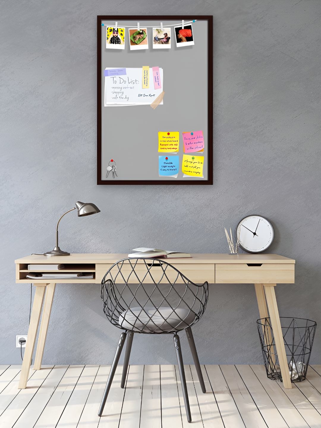 

ArtzFolio Wooden Notice Board, Grey