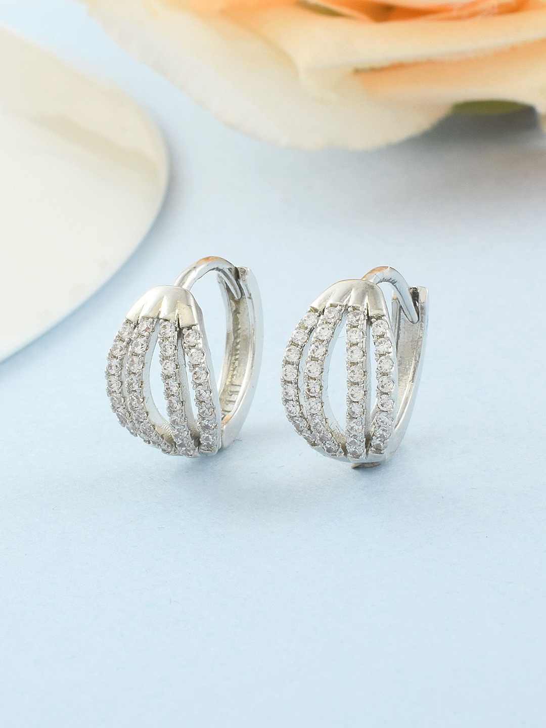 

MEMOIR Silver Plated Contemporary Hoop Earrings