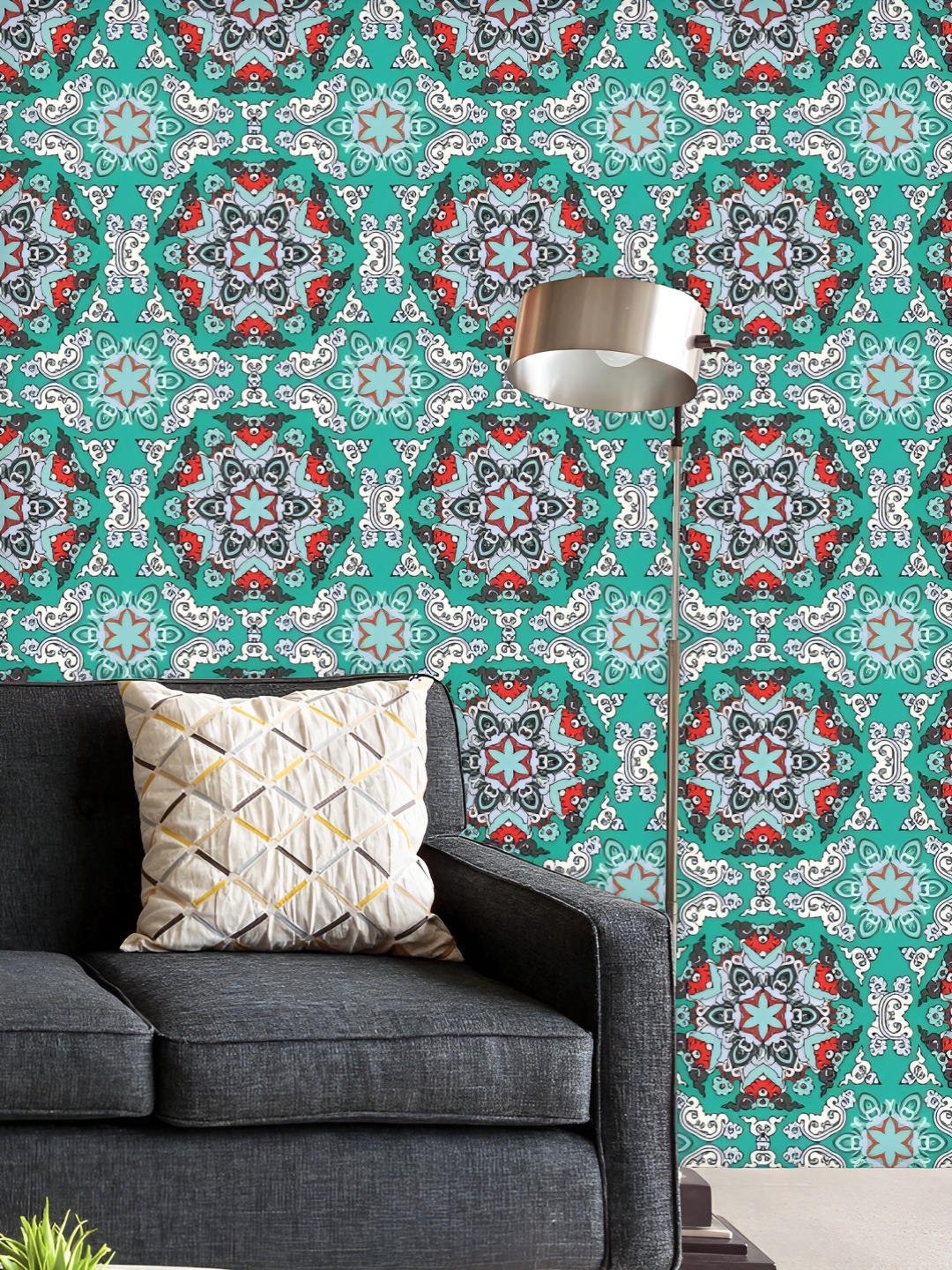 

ArtzFolio Printed UV-Resistant Anti-Bacterial Vintage Ethnic Style Peel & Stick Wallpaper, Multi