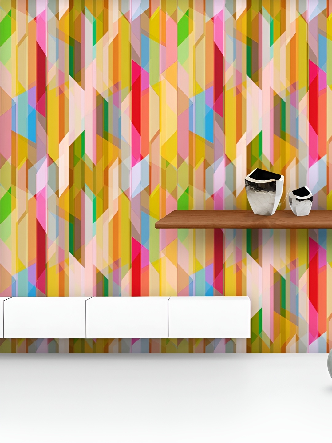 

ArtzFolio Printed UV-Resistant Anti-Bacterial Abstract Color Pattern Peel & Stick Wallpaper, Multi