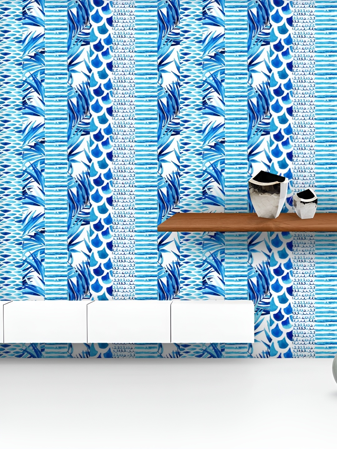 

ArtzFolio Printed UV-Resistant Anti-Bacterial Abstract Striped Waves Peel & Stick Wallpaper, Multi