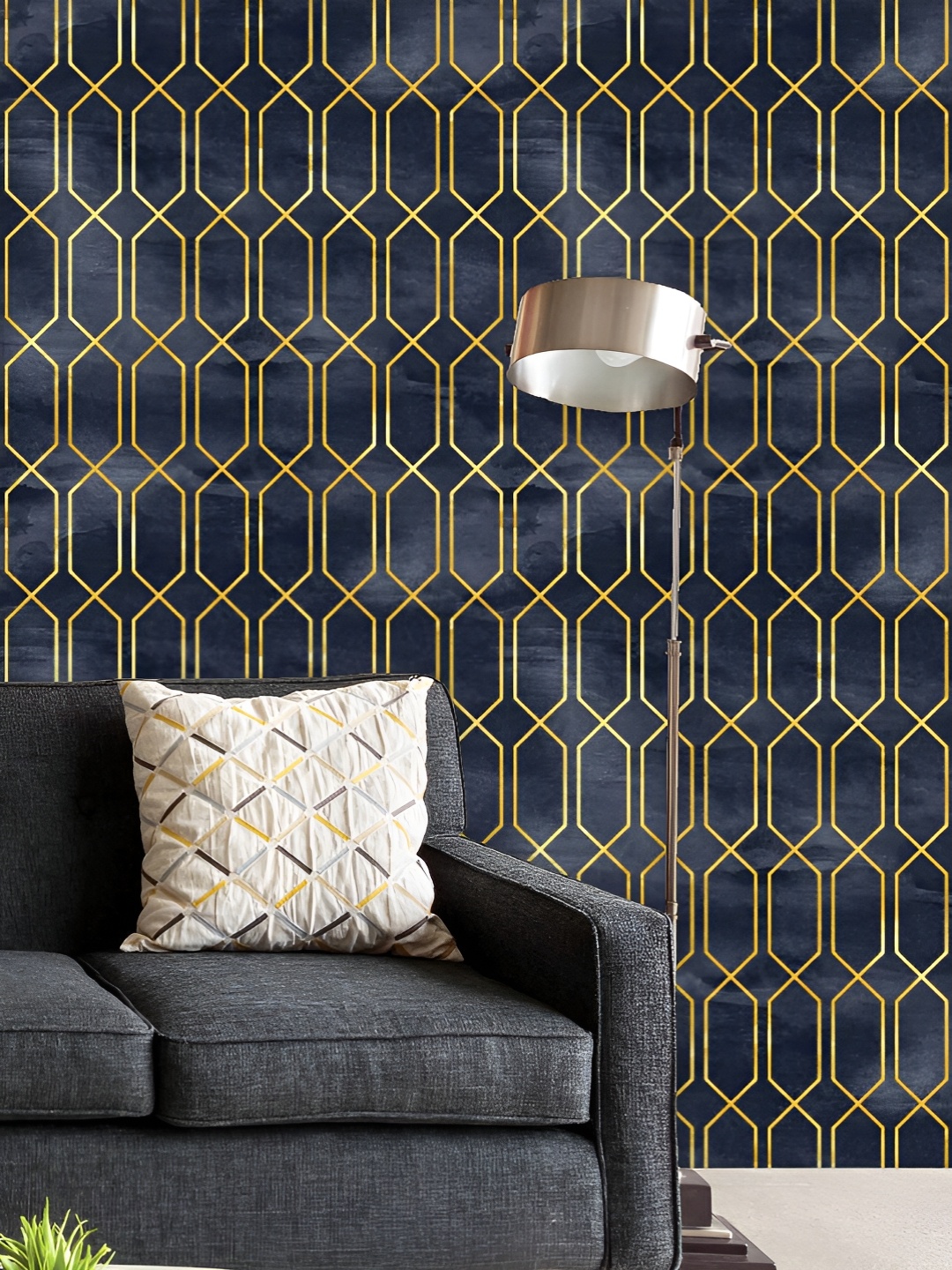 

ArtzFolio Printed UV-Resistant Anti-Bacterial Geometric Pattern0 Peel & Stick Wallpaper, Multi