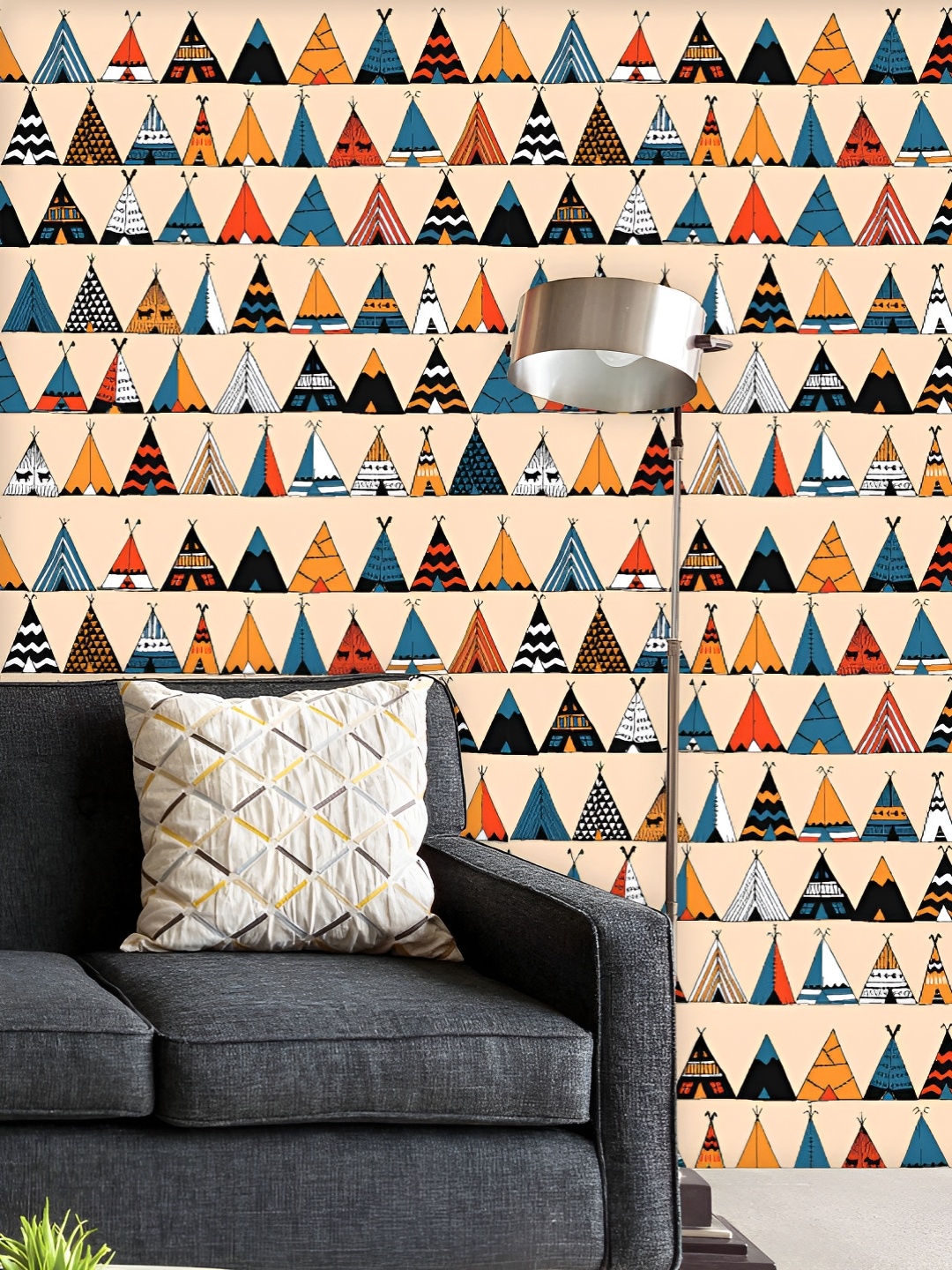 

ArtzFolio Printed UV-Resistant Anti-Bacterial Teepee Wigwam Summer Peel & Stick Wallpaper, Multi