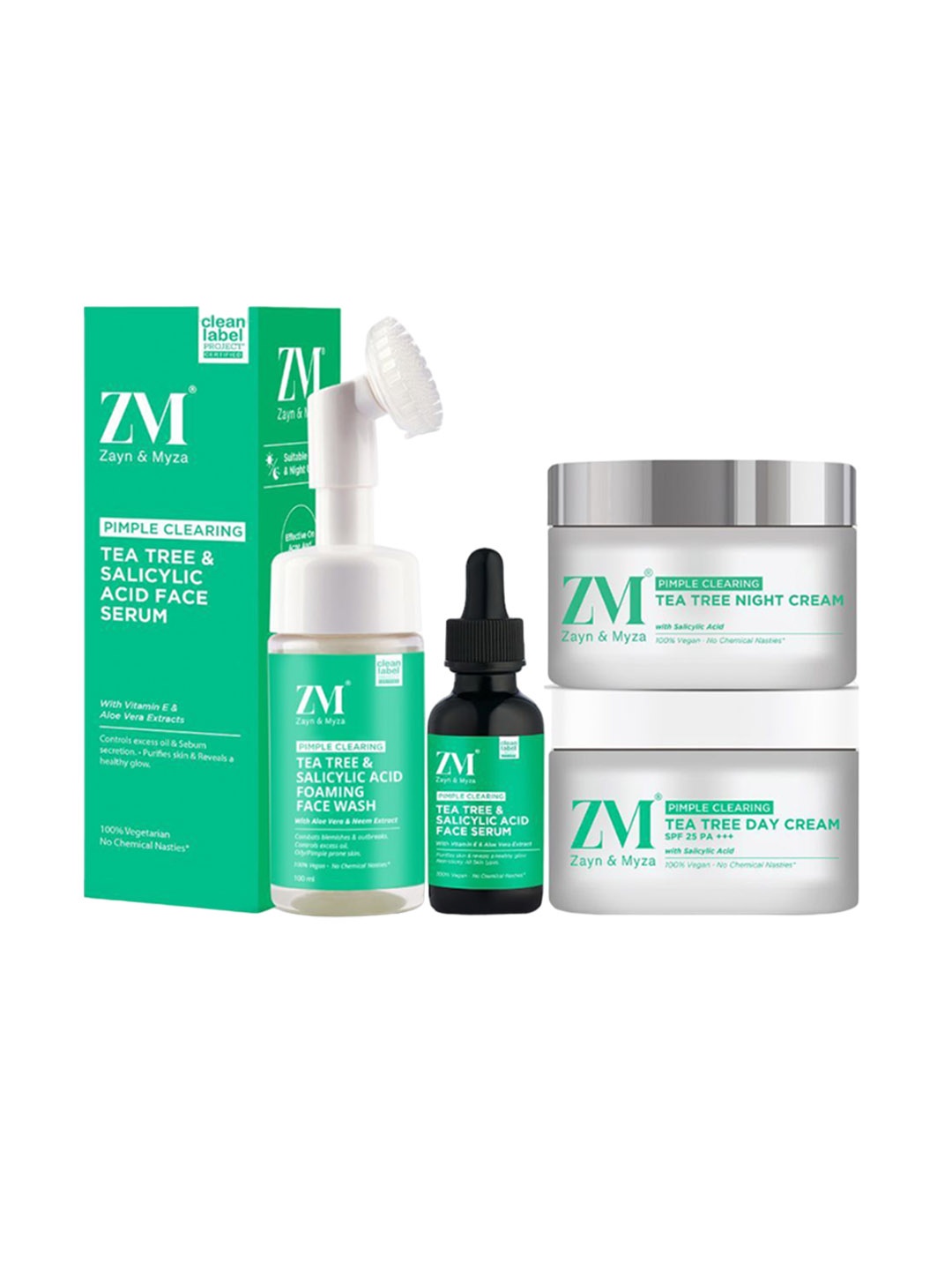 

ZM Zayn & Myza Set Of 4 Tea Tree Skin Care Combo, Transparent
