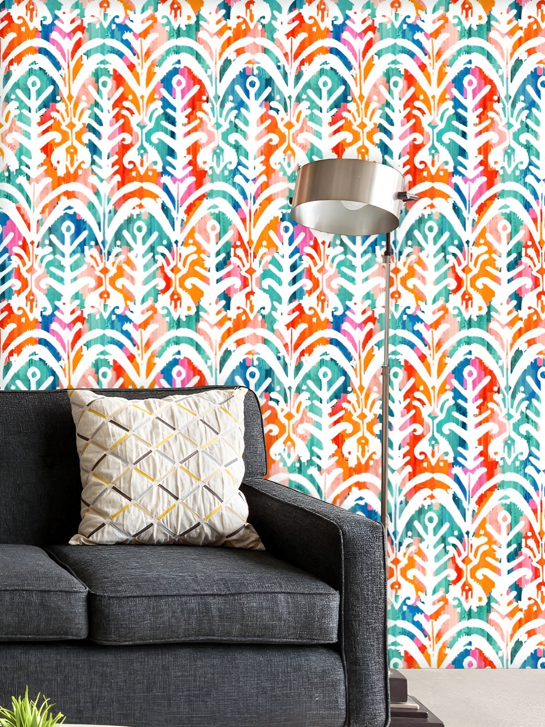 

ArtzFolio White & Blue Printed UV Resistant Wallpaper