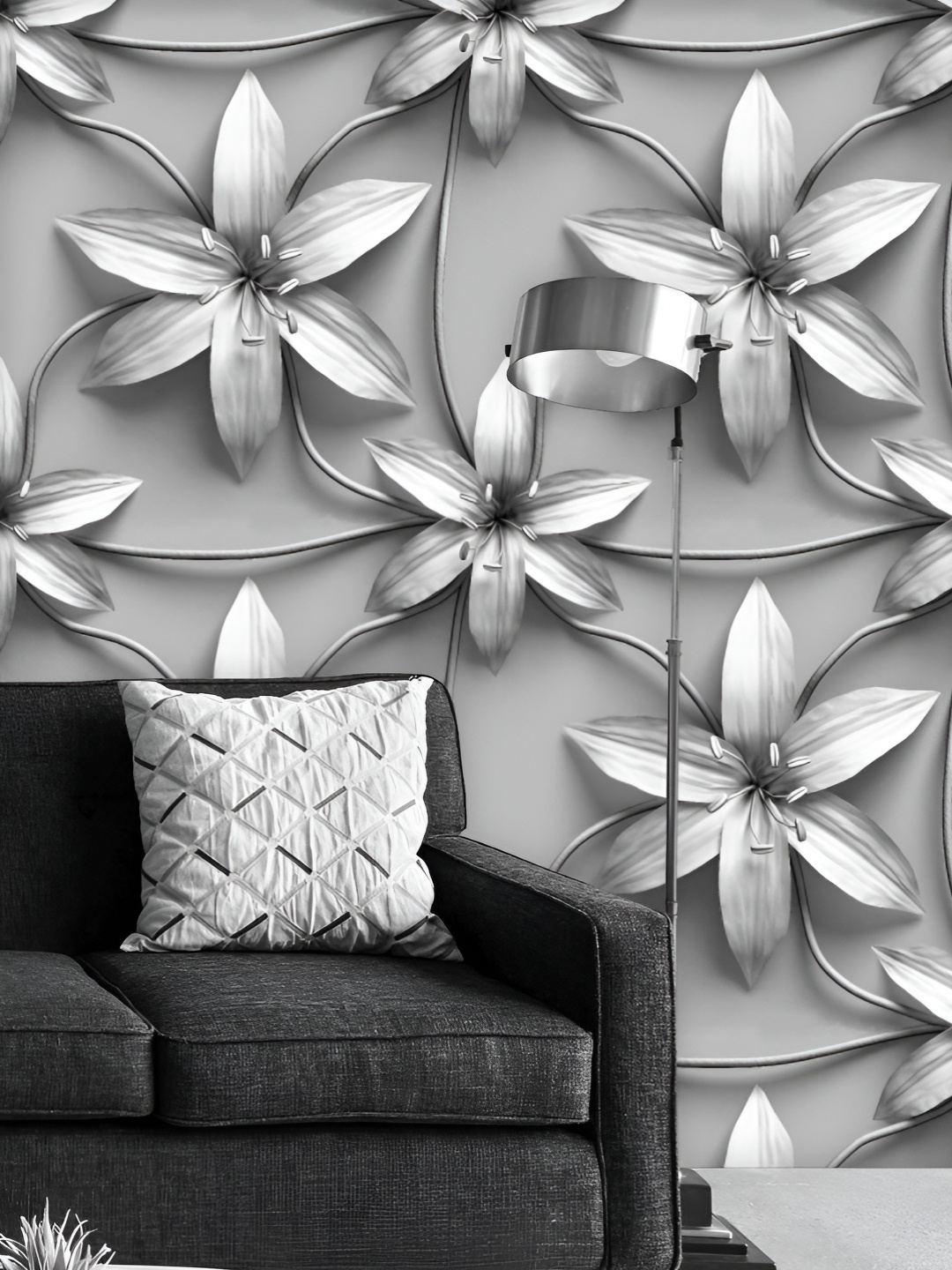 

ArtzFolio Printed UV-Resistant Anti-Bacterial D Lilies Flower Peel & Stick Wallpaper, Multi